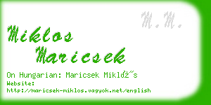 miklos maricsek business card